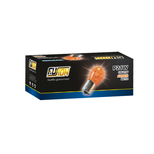 Лампочка для авто FUSION P21W 12V 21W Amber BA15s 10шт
