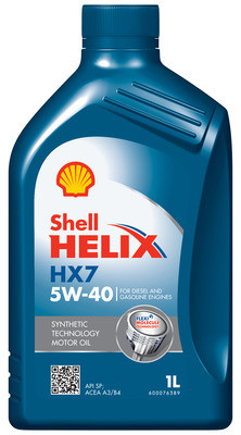 Синтетична моторна олива SHELL HELIX HX7 5W40 1л
