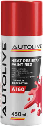 Краска высокотемпературная AUTOLIVE A160 HEAT RESISTANT PAINT красная 450 мл