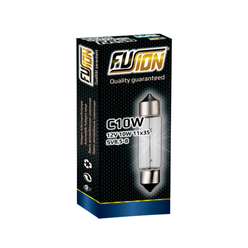 Лампочка для авто FUSION C10W 11x35 12V 10W SV8.5-8 10шт