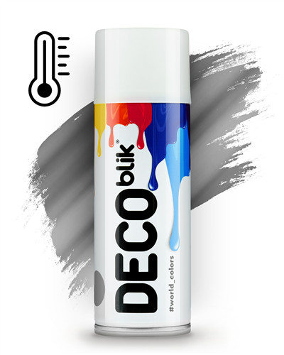 Аэрозольная высокотемпературная краска Deco Blik TE-846 (серебристая) 400 мл
