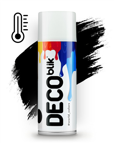 Аерозольна високотемпературна фарба Deco Blik TE-946 (чорна) 400 мл