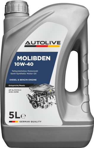 Полуcинтетическое моторное масло с молибденом AUTOLIVE Molibden 10W-40 5л
