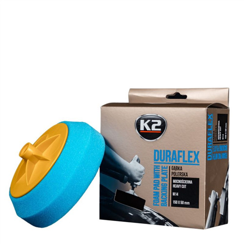 Губка для полировки с резьбой М14 (голубая) K2 Duraflex 150мм