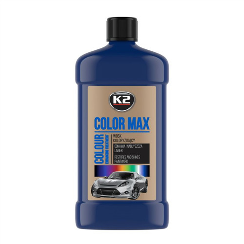 Цветная полироль-воск для кузова K2 Color Max тёмно-синий 500мл