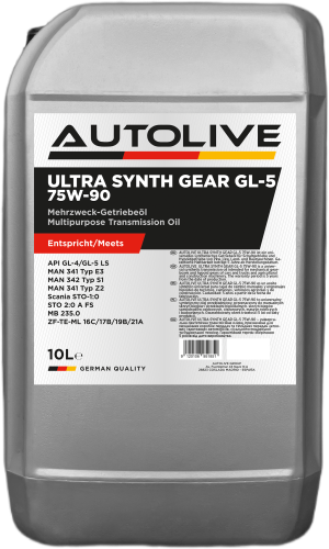 Трансмісійна олива AUTOLIVE Ultra Synth Gear GL-5 75W-90 10л