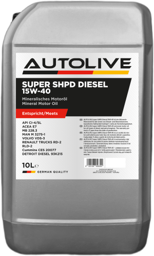 Минеральное моторное масло AUTOLIVE Super SHPD Diesel 15W-40 10л