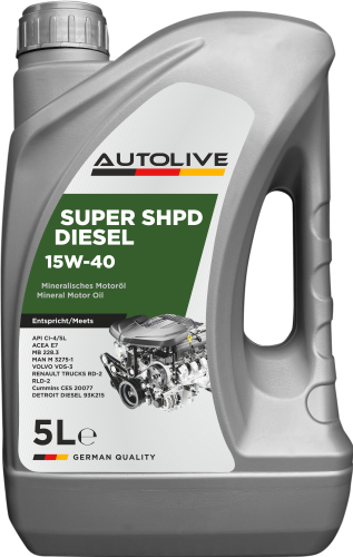 Минеральное моторное масло AUTOLIVE Super SHPD Diesel 15W-40 5л