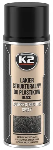 Лак структурний для пластику чорний K2 400мл