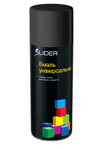 Краска аэрозольная SLIDER RAL 9005 черная матовая 400 мл