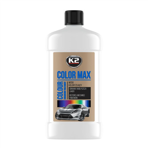 Кольоровий поліроль-віск для кузова K2 Color Max білий 500мл